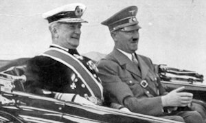 Miklós Horthy (left) with Adolf Hitler