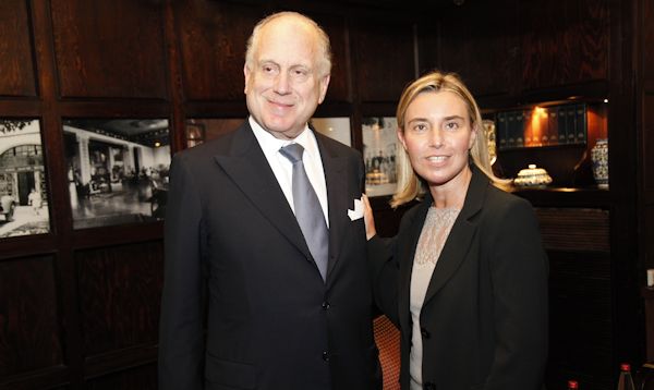 Italian FM Mogherini with Ronald Lauder