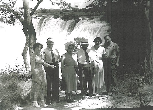 Chief Rabbi of Great Britain and the Commonwealth Israel Brodie  and Mrs Brodie, with Jewish community leaders,  on a visit to Victoria Falls