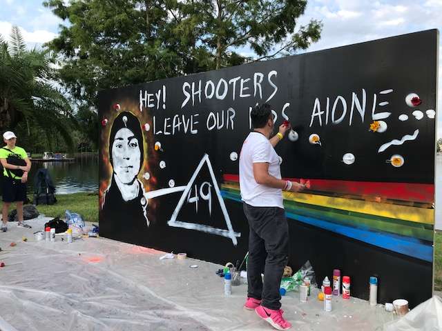 Manuel Oliver creates a mural that connects Pulse and Parkland victims.
