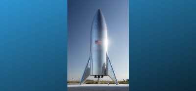 SpaceX’s Starhopper, a prototype of the company’s Starship, in Texas ahead of testing. Photo: Elon Musk