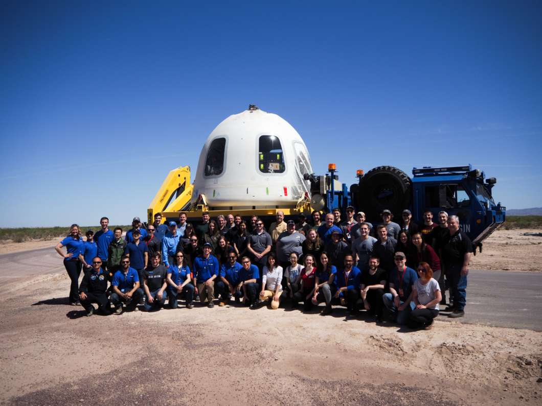 Blue Origin’s New Shepard launched experiments on a suborbital flight, including an experiment from the University of Central Florida. Photo: Blue Origin