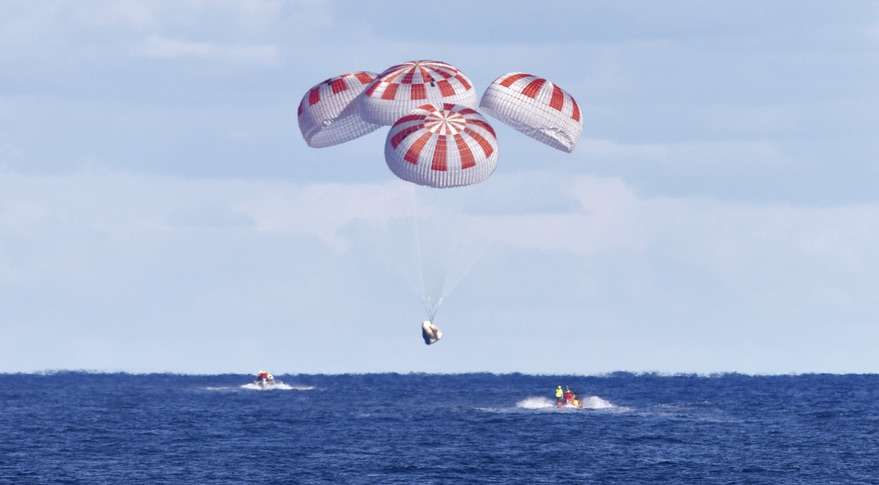 SpaceX’s Crew Dragon capsule returns to Earth safely after a brief stay at the International Space Station. Photo: NASA