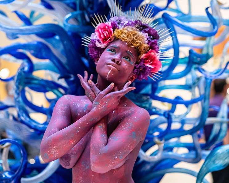 Image: A member of the Rainbow Myriads at ‘Indigenous Futurism,’ Orlando Museum of Art, June 6 2019 – PHOTO BY MATT KELLER LEHMAN FOR ORLANDO WEEKLY