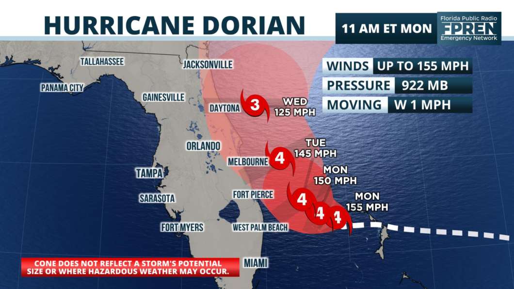 Dorian Reduced To Category 4 Outer Rain Bands Arrive In