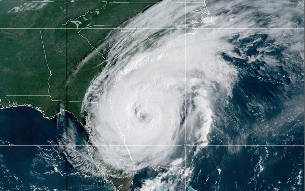 Hurricane Dorian vis NOAA satellite imagery.