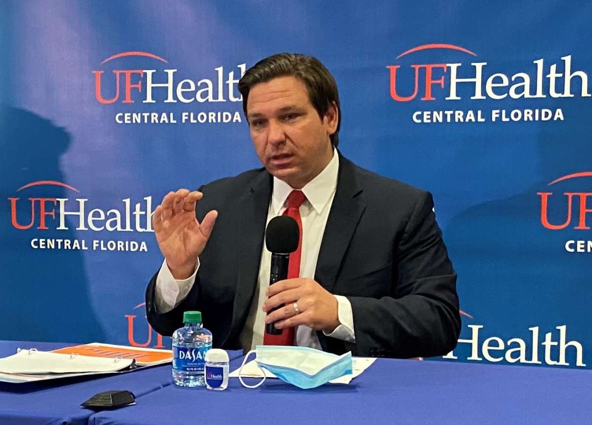 Florida Gov. Ron DeSantis said he doesn’t think President Trump was trying to minimize the coronavirus when he said 99 percent of cases are “totally harmless.” The governor said Florida has taken the virus seriously since the beginning. Photo: Joe Byrnes