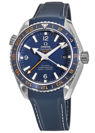 Omega Seamaster Planet Ocean 600M GMT Good Planet Foundation Blue Edition Rubber Strap Men's Watch 232.32.44.22.03.001