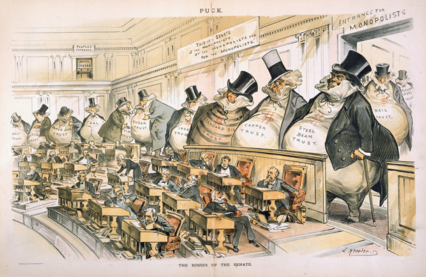 The Bosses of the Senate by Joseph Ferdinand Keppler depicting corporate power in the Gilded Age