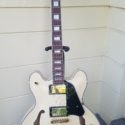 Luna Athena 2018 guitar by Armadillo resembles a Gibson ES-335 semi-hollow body with double cutaways and twin humbuckers