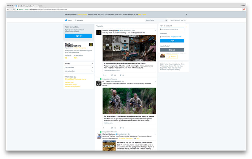 Expert Advice, Twitter, Nat Geo Photographers List, Wonderful Machine