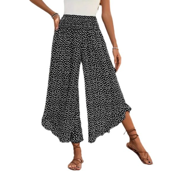 Casual Polka-dot Loose-fitting High Waist Tight Waist Wide Leg Pants - Image 5