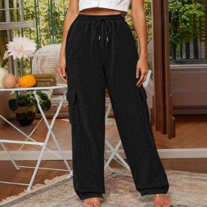 Loose Fashion Pocket Drawstring Women's Sweatpants