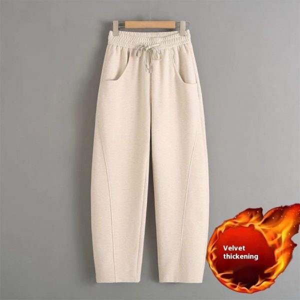 Fleece-lined Elastic Sickle High Waist Slimming Pants - Image 10