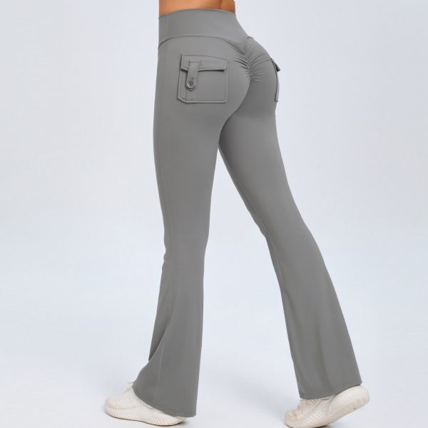 Hip Lifting Yoga Bell-bottom Pants Fitness Sports Wide Legs High Waist - Image 4