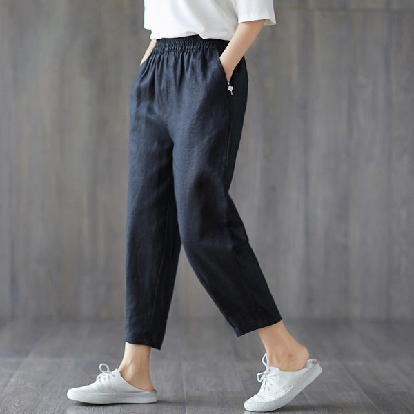 Spring And Autumn New Cropped Trousers Women Casual Pants - Image 5