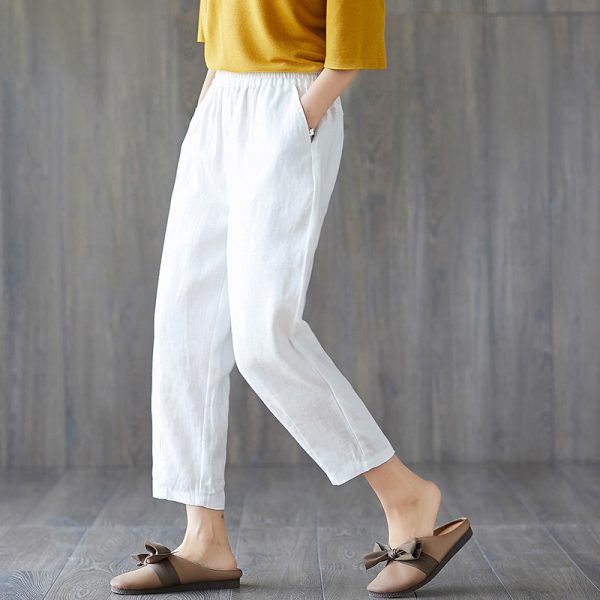 Spring And Autumn New Cropped Trousers Women Casual Pants - Image 3