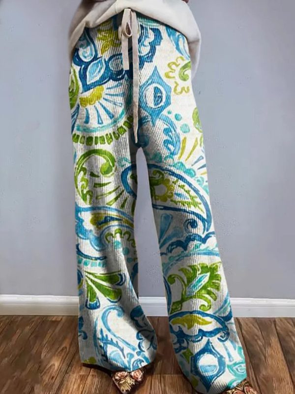 D Printed European And American Leisure Wide Leg Sports European And American Trousers - Image 9