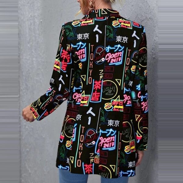Printed Casual Printed Small Suit Jacket Women's Fashion Clothing - Image 9