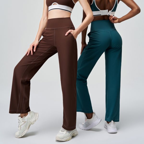 High Waist Yoga Wide Leg Exercise Casual Pants - Image 4