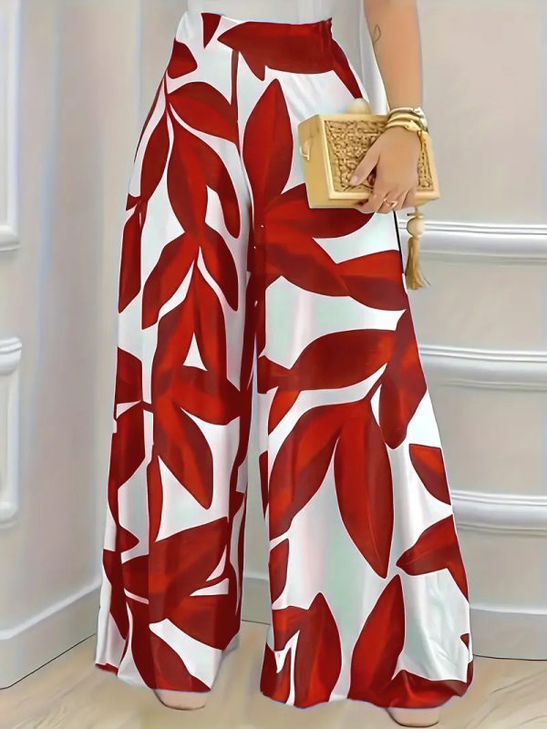 Printed High Waist Fashion Comfortable Wide-leg Pants - Image 6