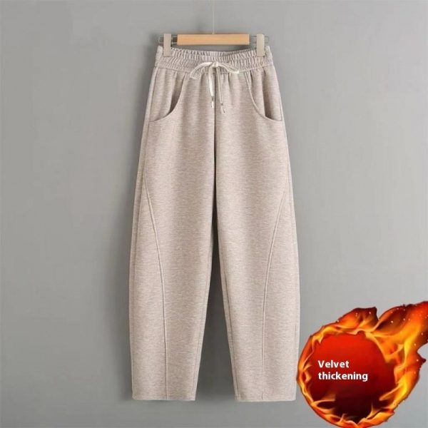 Fleece-lined Elastic Sickle High Waist Slimming Pants - Image 9