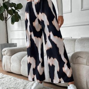 Ladies' Printed Comfortable And Fashionable Casual Wide Leg Pants