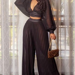 Pleated Pleated Wide-leg Pants Two-piece Suit