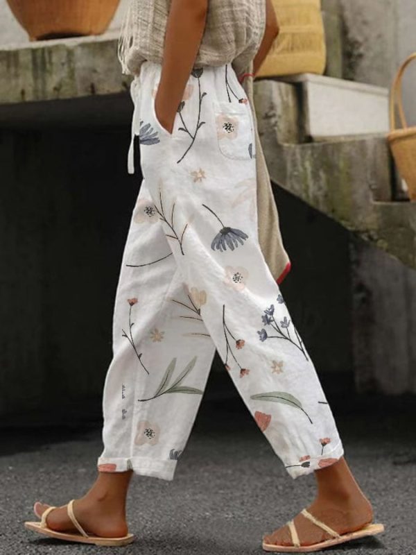 Linglong Linen Drawstring Leisure Trousers - Image 3