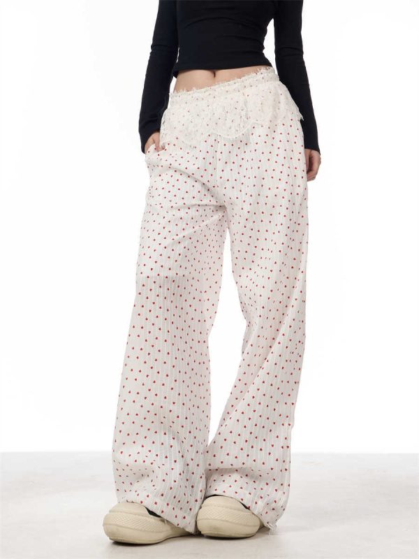 Spring American Niche Refined Handmade Lace Stitching Casual Trousers - Image 2