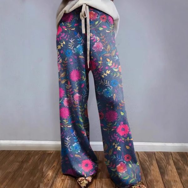 D Printed European And American Leisure Wide Leg Sports European And American Trousers - Image 3