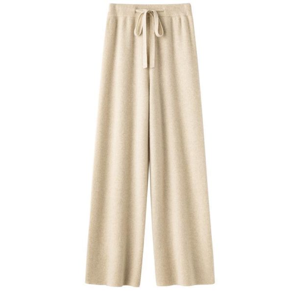 Women's Wool Knitted Wide-leg Pants Mop - Image 6