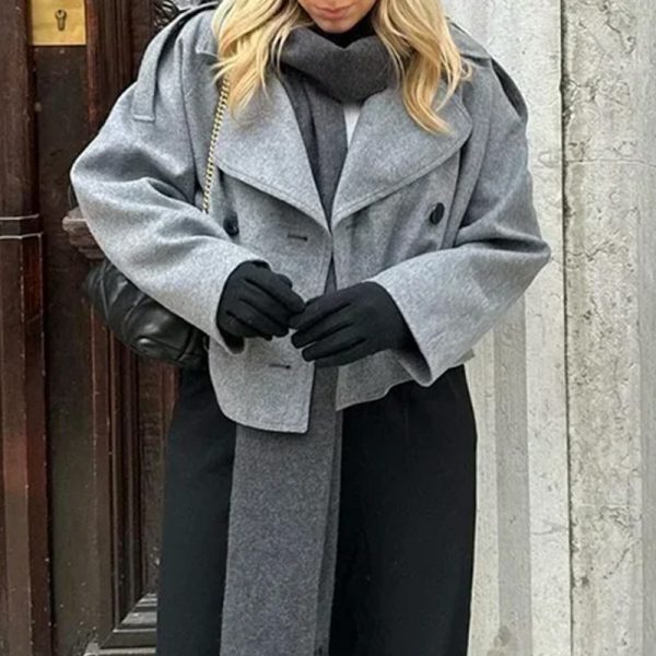 Jacket Coat Woolen Loose Short Chic - Image 2