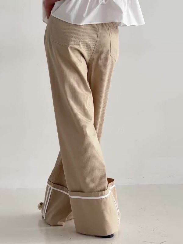 Khaki High Waist Wide Leg Pants - Image 4