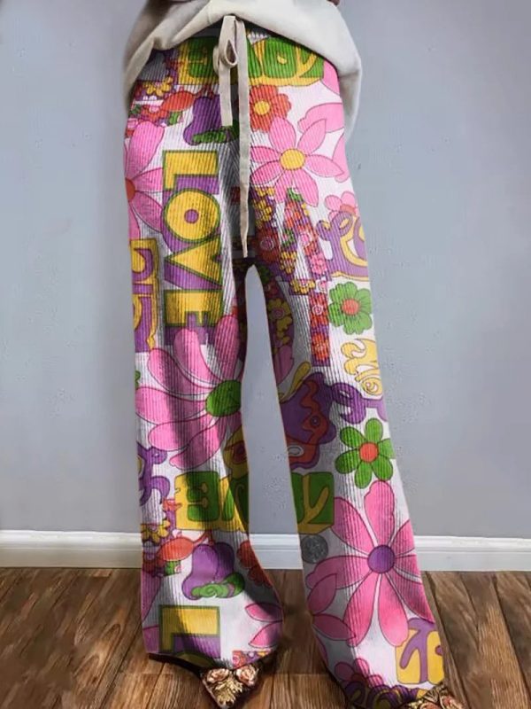 D Printed European And American Leisure Wide Leg Sports European And American Trousers - Image 6