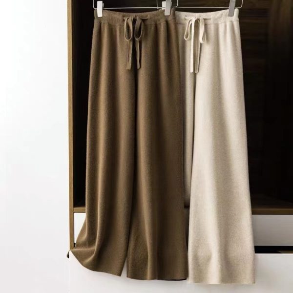 Women's Wool Knitted Wide-leg Pants Mop - Image 2