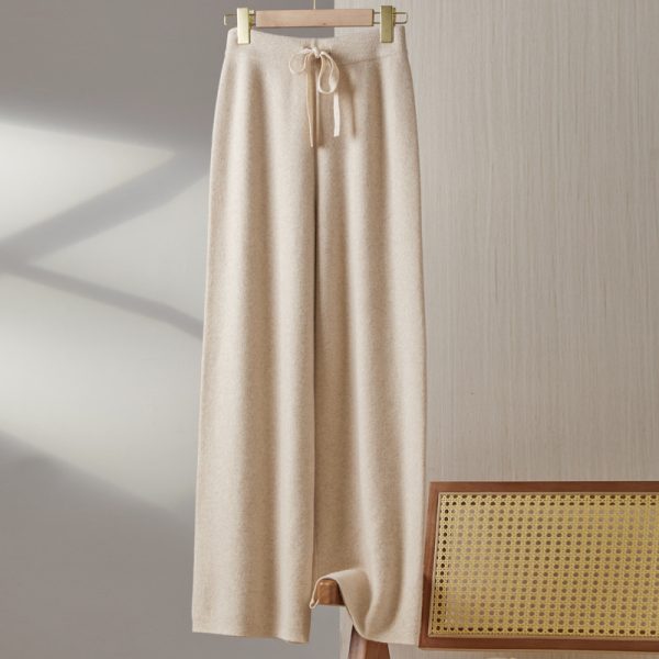 Women's Wool Knitted Wide-leg Pants Mop - Image 7