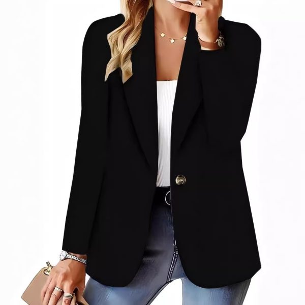 Autumn And Winter Fashion All-matching Solid Color One Button Suit Coat For Women - Image 3
