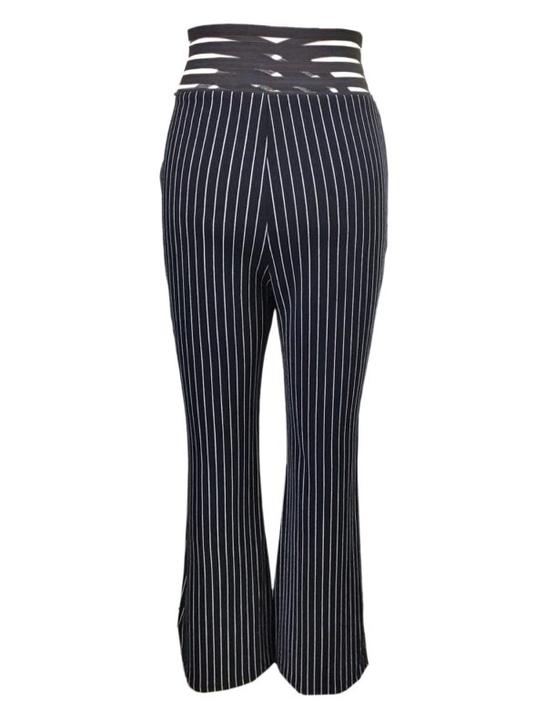 Ladies' Solid Color Hollow Out Fashionable Slim Fit And Slimming High Waisted Pants - Image 3