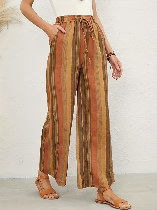 Striped Women's Loose Harem Pants Retro Artistic Thin - Image 6