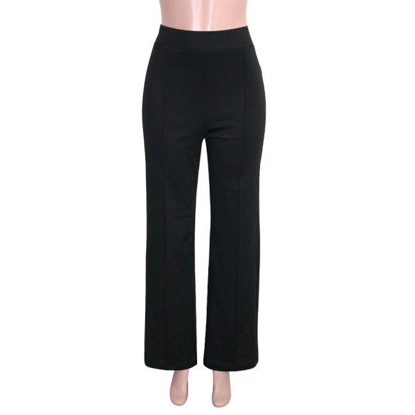 Solid Color Casual Pants Slim, High-waisted Bell Bottoms - Image 3