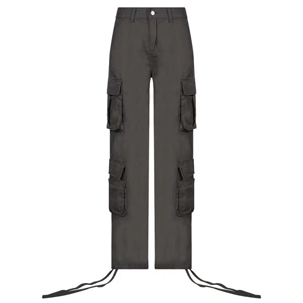 Street Hip-hop Trousers With Pockets Low Waist Overalls Fashion Casual Cargo Pants - Image 10