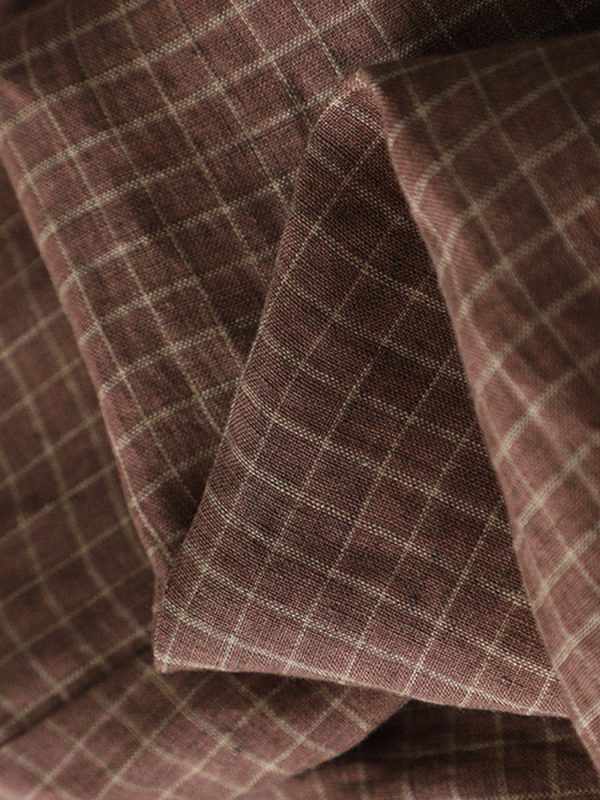 Plaid Linen Pants Women's Casual Plus Size - Image 4