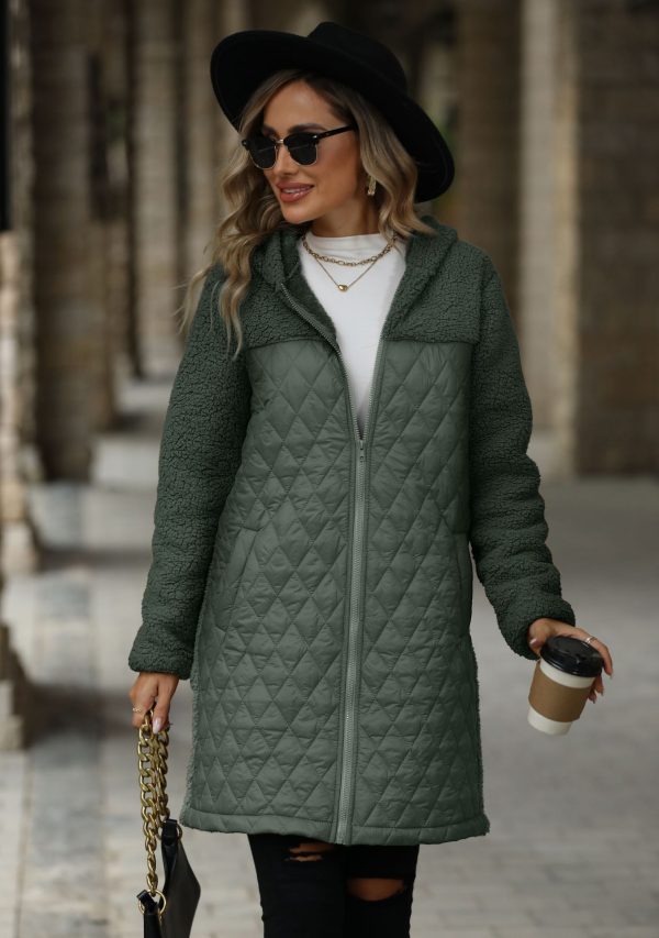 Women's Fashion Hooded Zipper Plush Coat - Image 8