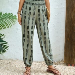 Ladies' Printed Adjustable Rope Geometric Graphic Printed Fashionable Pants