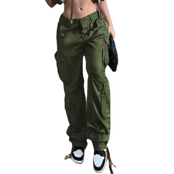 Street Hip-hop Trousers With Pockets Low Waist Overalls Fashion Casual Cargo Pants - Image 9