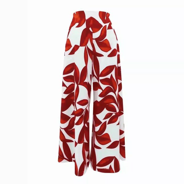 Printed High Waist Fashion Comfortable Wide-leg Pants - Image 2