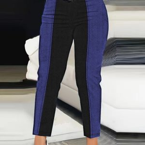 Ladies' Fashionable Casual Wear Woven Ribbon Hollow High Waisted Pencil Pants Solid Color Cropped Pants