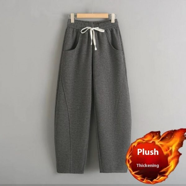 Fleece-lined Elastic Sickle High Waist Slimming Pants - Image 8