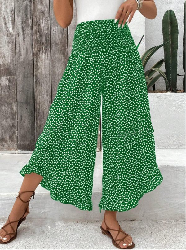 Casual Polka-dot Loose-fitting High Waist Tight Waist Wide Leg Pants - Image 7